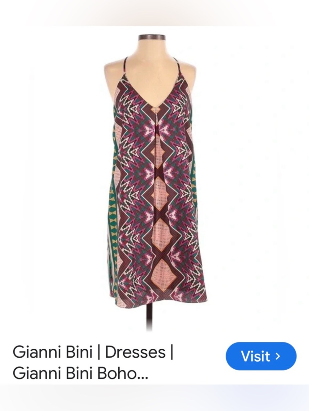 Gianni Bini Pink and Green Midi Dress with Vibrant Pattern